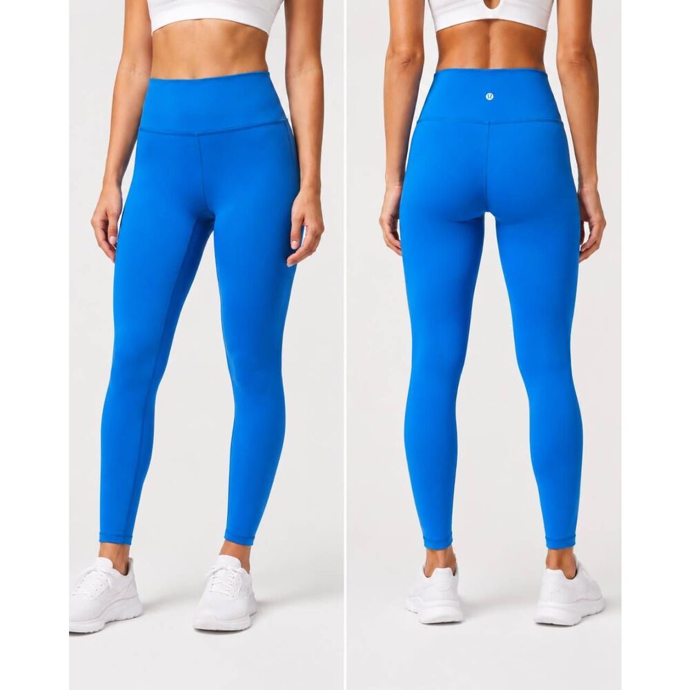 Lululemon Women’s Turquoise High Rise Leggings Size 4 30” Inseam Yoga Workout Pa